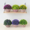 Wholesale semi-circular artificial flower and green plant bonsai ornaments, creative home living room desktop decoration, artificial flower potted plant arrangement, artificial potted plant 25cm Specification image
